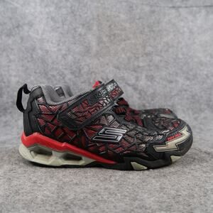 Skechers Shoes Kids 2 Sneakers Casual Active Easy On Adjustable Strap Black Red